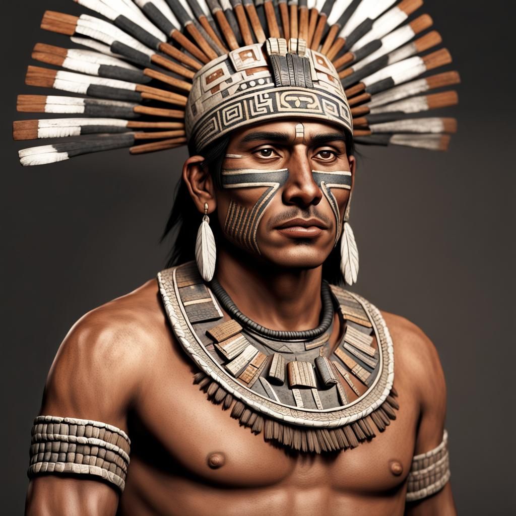Ancient Aztec Male Citizen Portrait