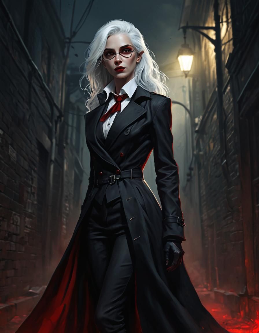 Vampire Detective in Dark Fantasy Surrealism