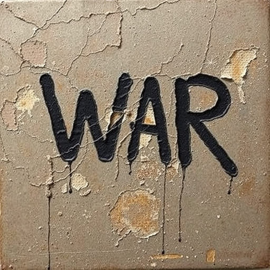 Surreal War Image Using Grattage Technique