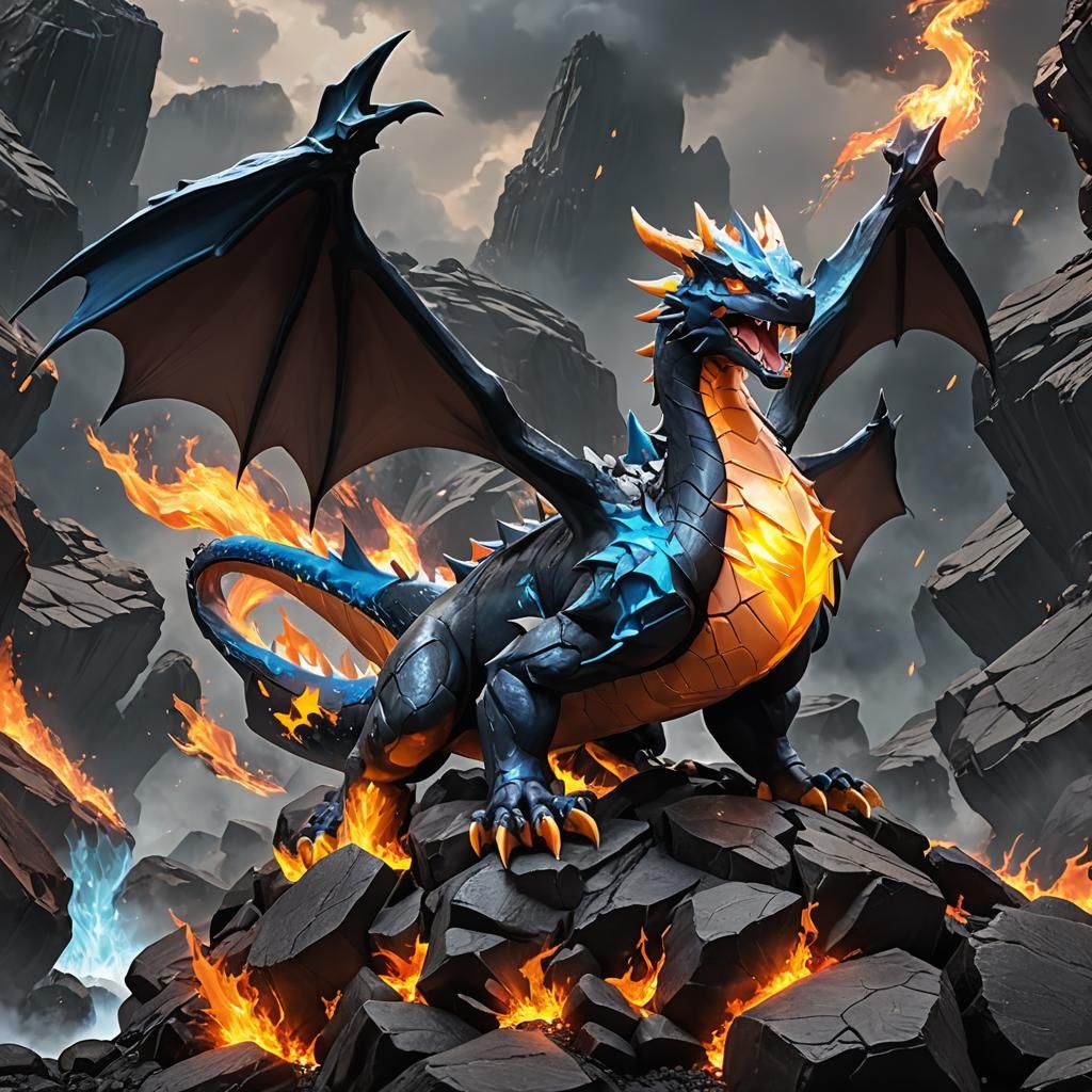 Female Mega Charizard Y: 3D Anime Art