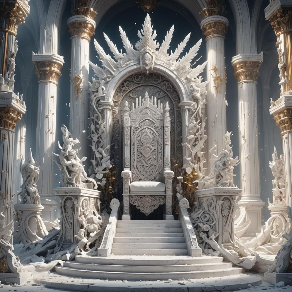 White Throne in Heaven: Detailed Matte Painting