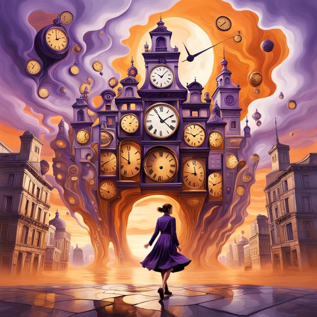 Woman Enters Dreamlike Surrealist Realm