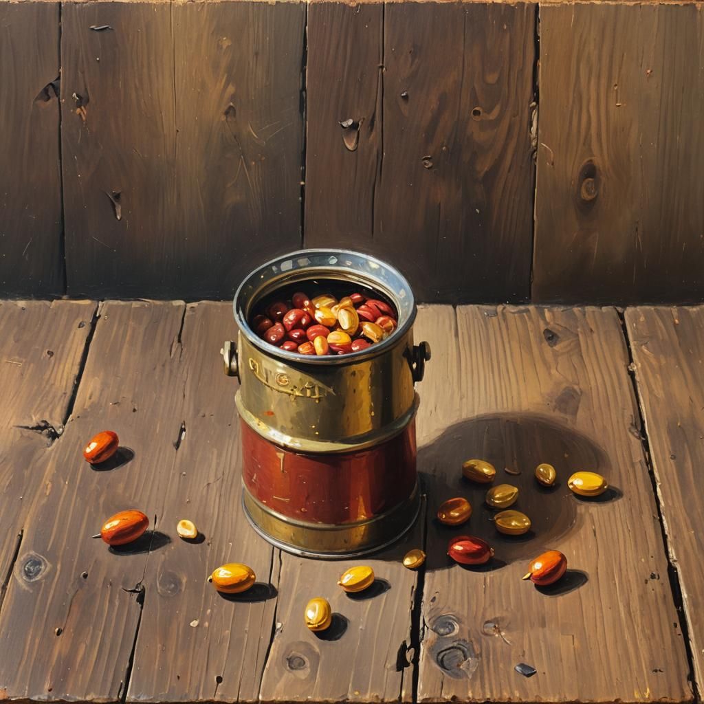 Impressionist Still Life of Army Bean Can