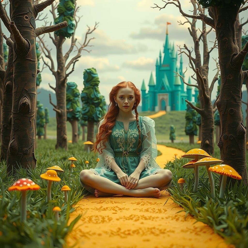 Enchanted Forest Maiden in Whimsical Wonderland