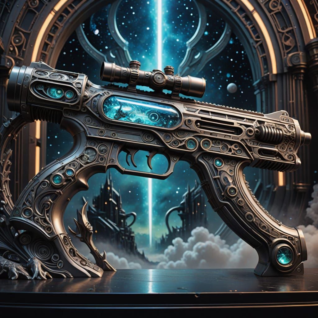Fey Rifle, fantasy Fey Rifle, science-fiction Fey Rifle, Fey Rifle aesthetic,