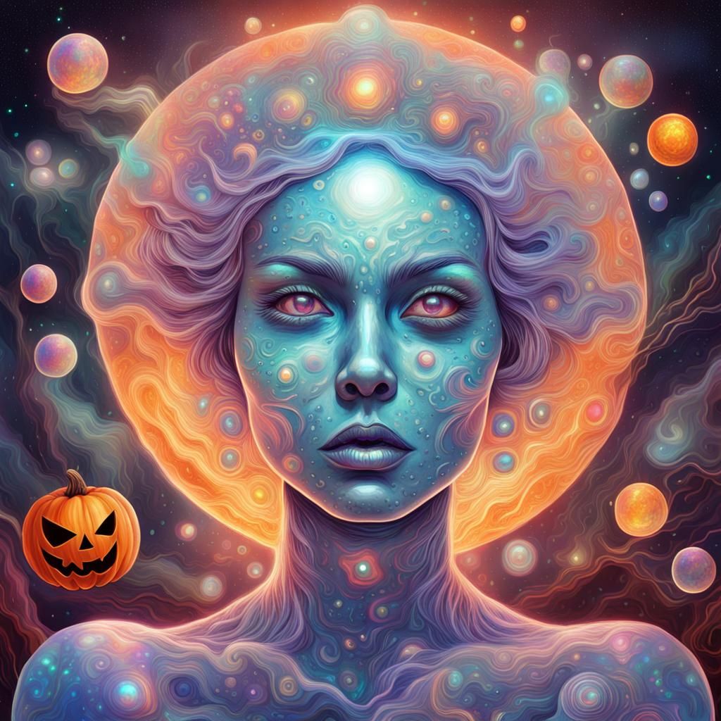 Scary Halloween Pearl in Astral Illustration