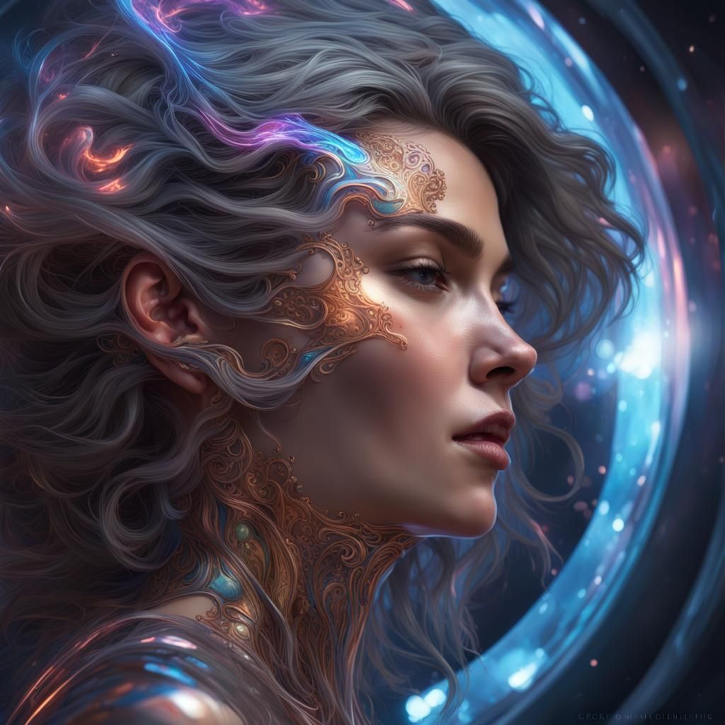 Surreal Dream: Dark and Light Energy Portrait