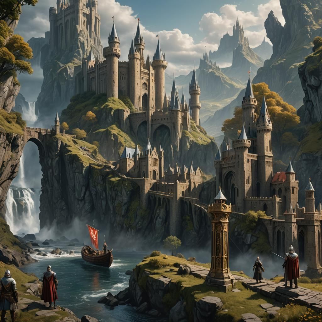 King Arthur, Merlin, and Guinevere: Fantasy Concept Art