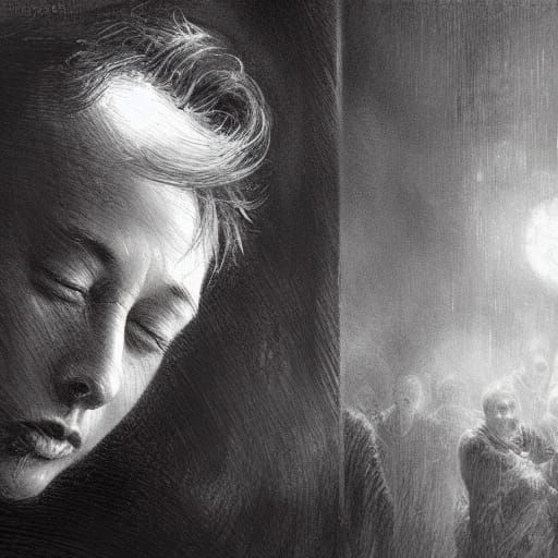 Elon Musk as Crying Baby: Horror Art