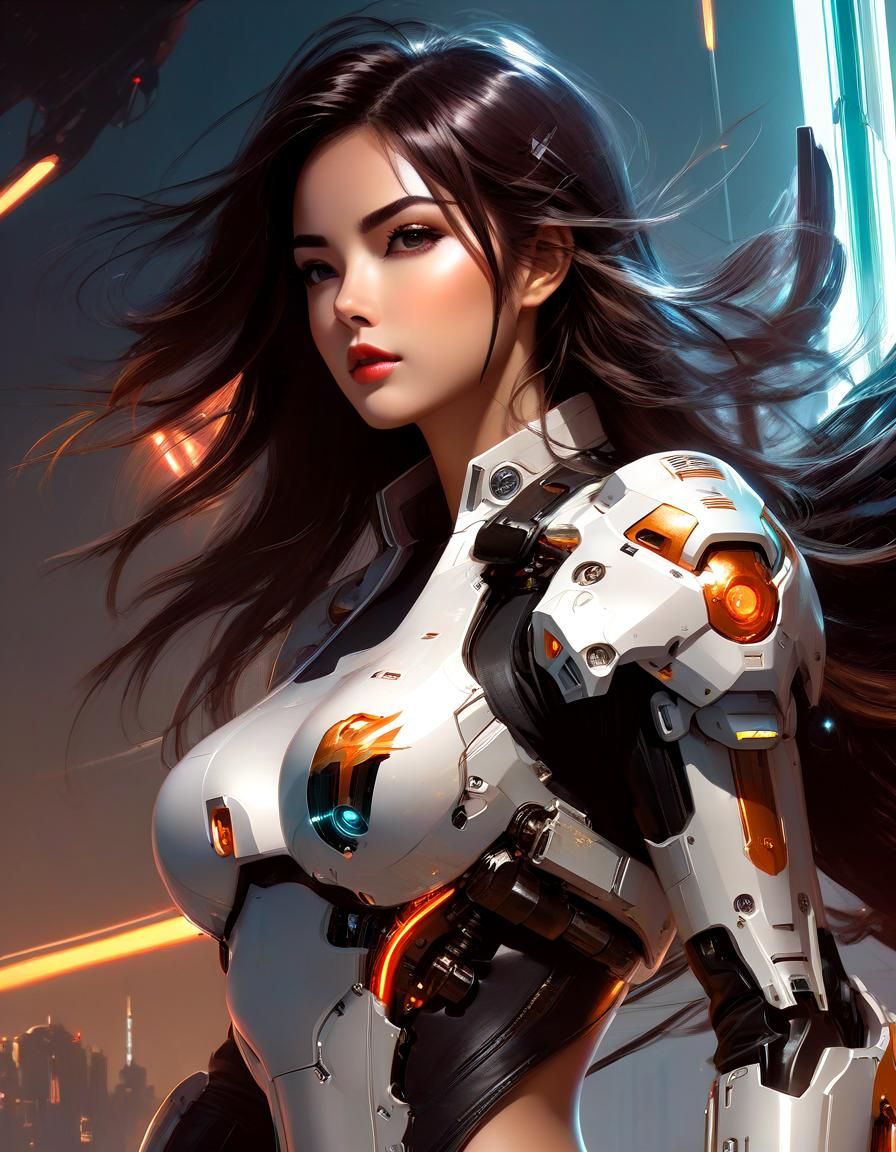 Attractive Mecha Pilot in Anime Style