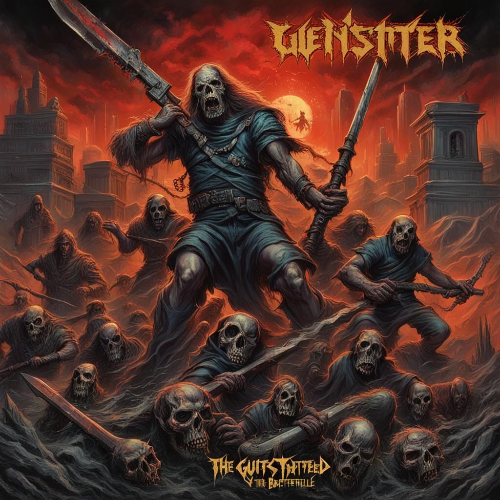 Sinister Urban Battlefield Album Cover in 80s Style