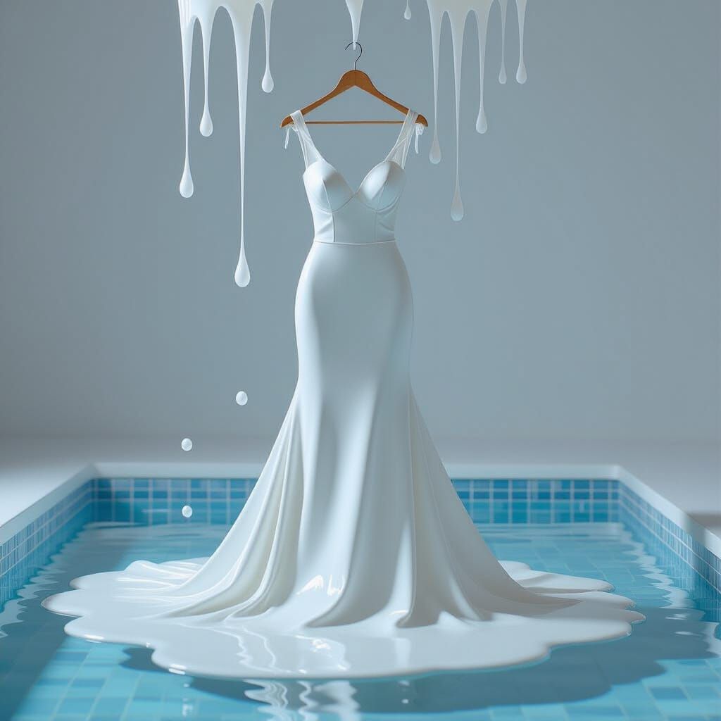 Surreal Bridal Dress Melts in Fashion Photoshoot