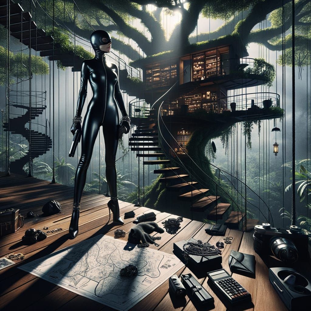 Sleek Treehouse Hideout for a High-Fashion Jewel Thief in No...