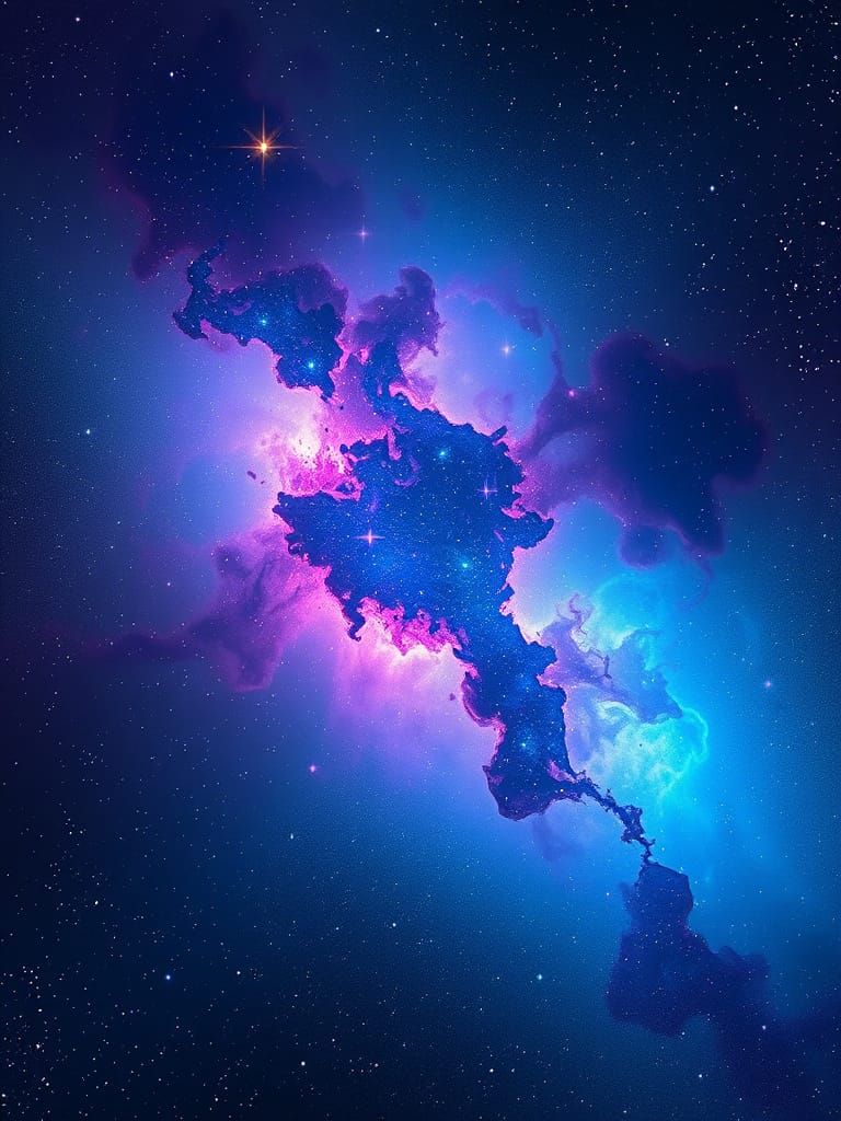 Stellar Cosmic Dreamscape in Vibrant Jewel Tones