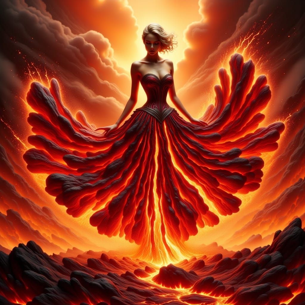 Lava Goddess Rises in Golden Hour