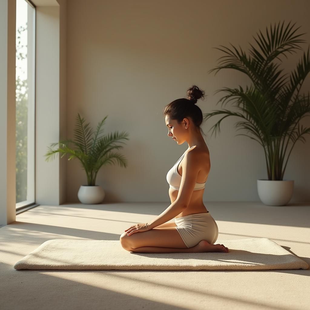 Meditative Hip Flexor Stretch in Fantasy Style