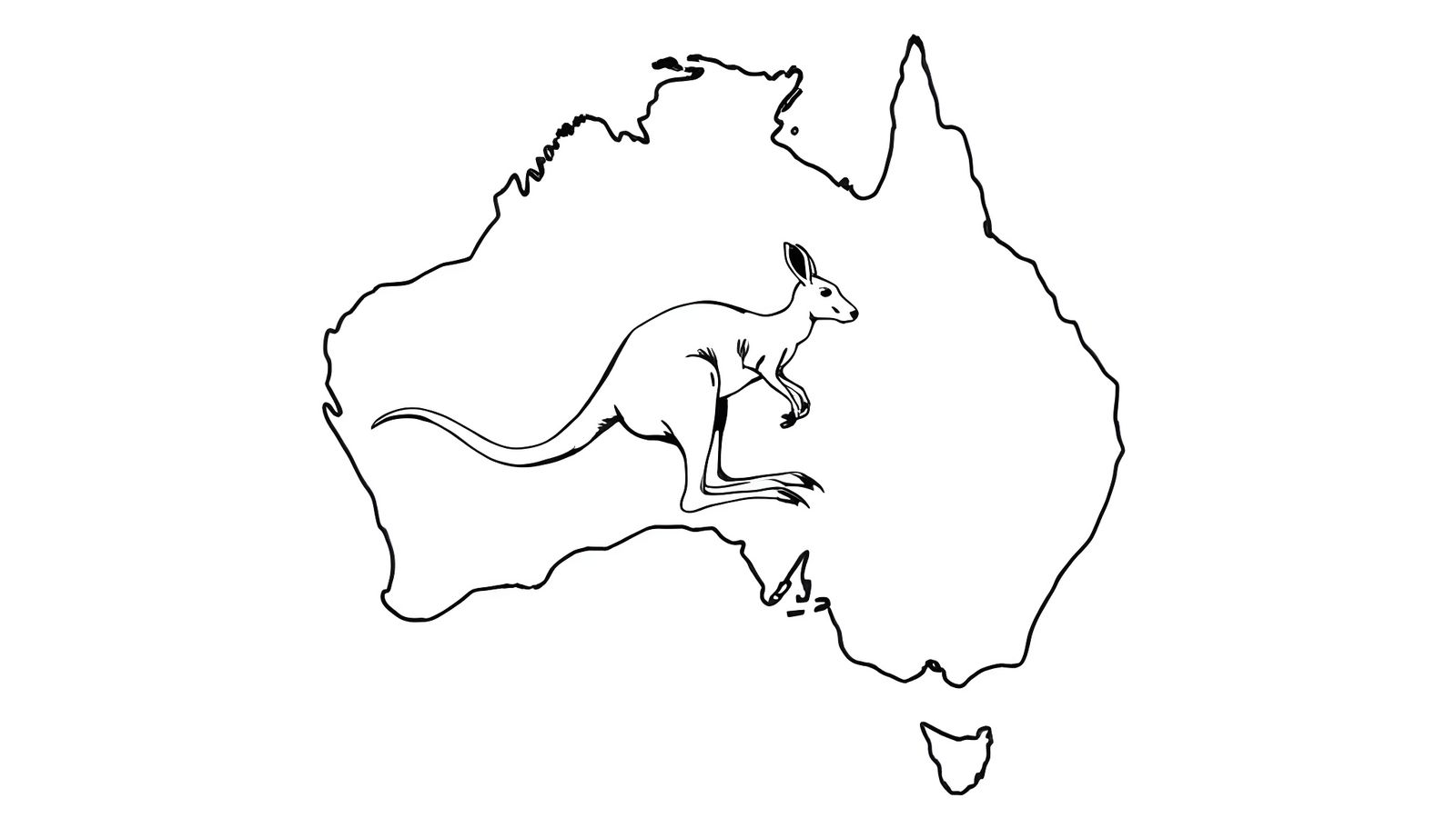 Australia with a Majestic Bounding Kangaroo