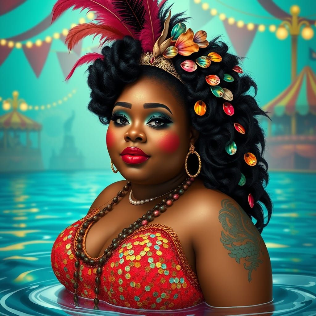 Roaring Twenties Circus Performer in Rejectionist Art Style