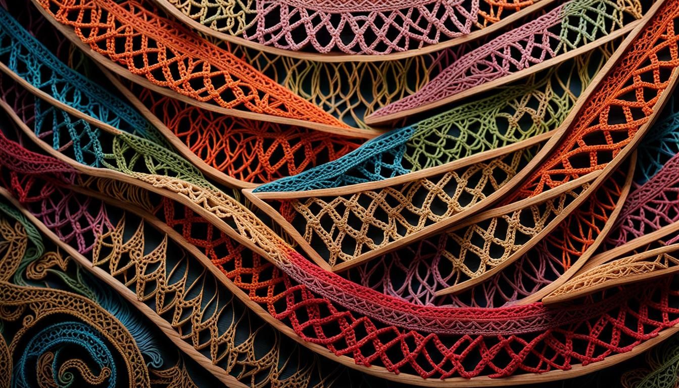 Hand-Sewn Lace Figures Fused with Wood