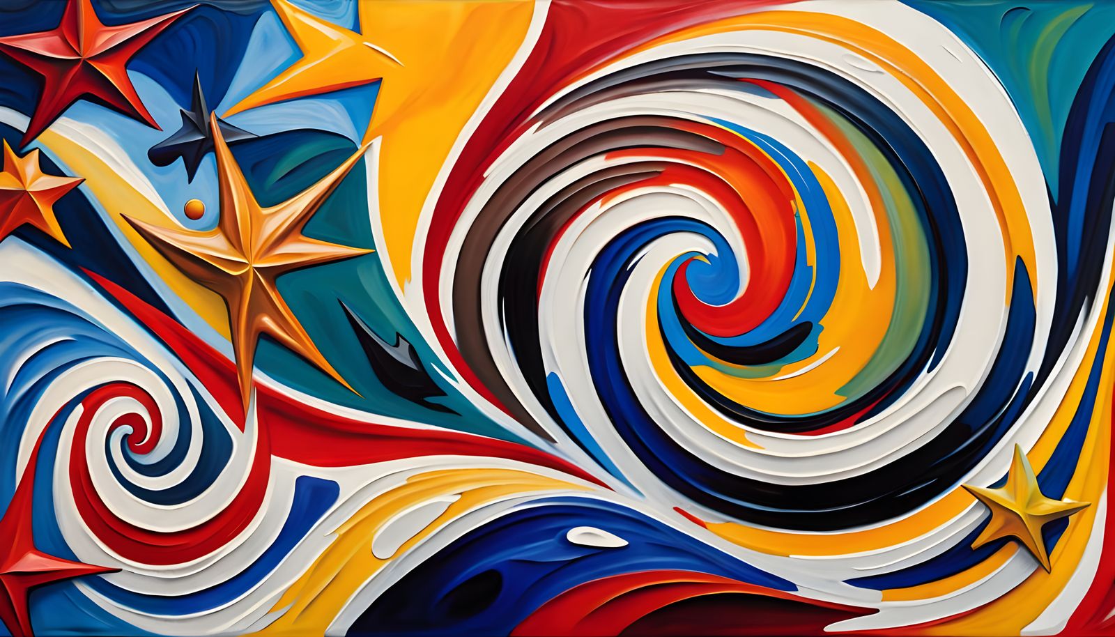 Cosmic Maelstroms in Expressive Abstract Impasto