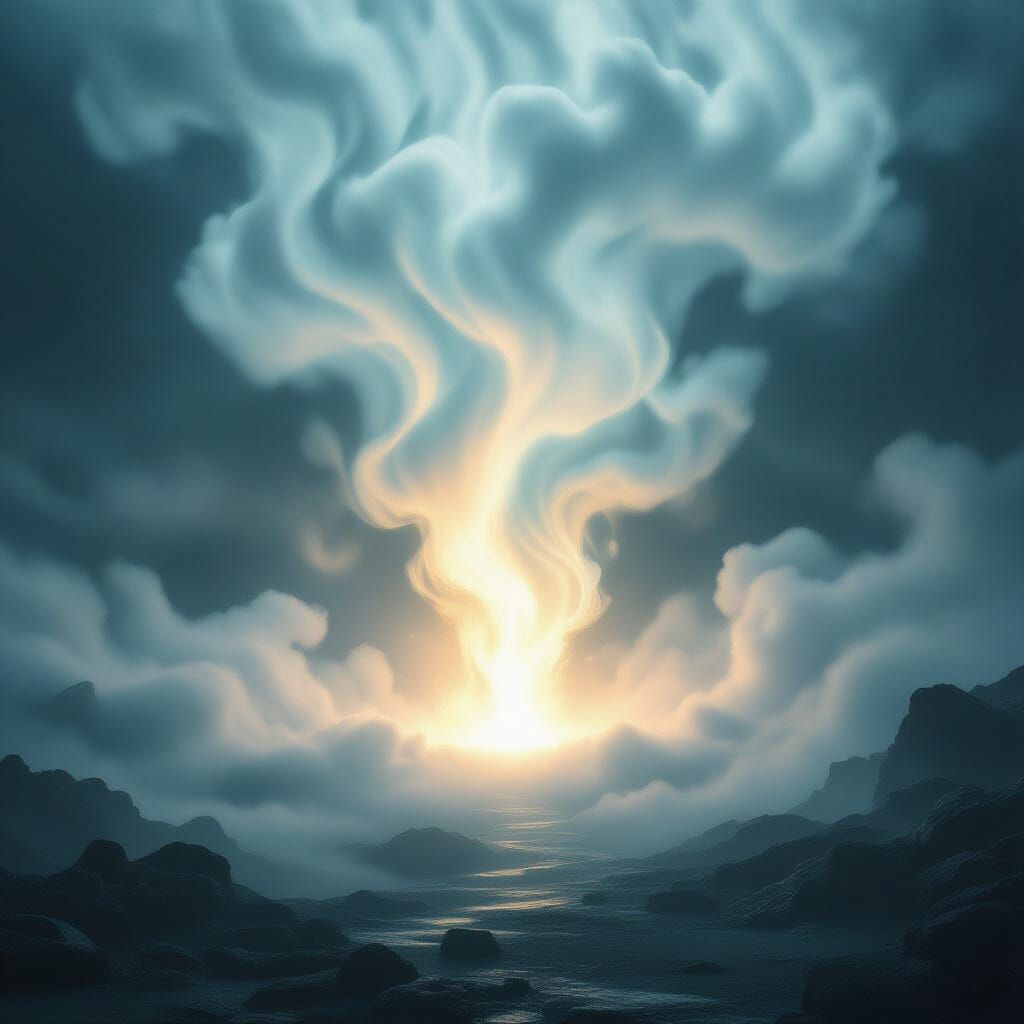 Ethereal Glow Ignites in Swirling Supernatural Mist
