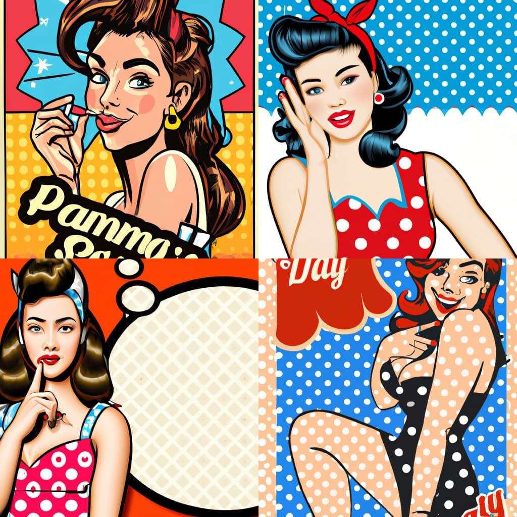 Nostalgic Pin-Up Girl Poster Art