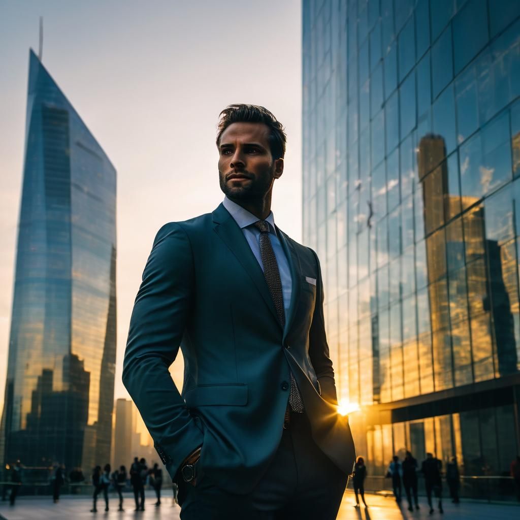 Sunset Skyscraper Photobomb in Street Photography Style