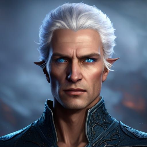 Half-Elf Frost Sorcerer Fantasy Concept Art