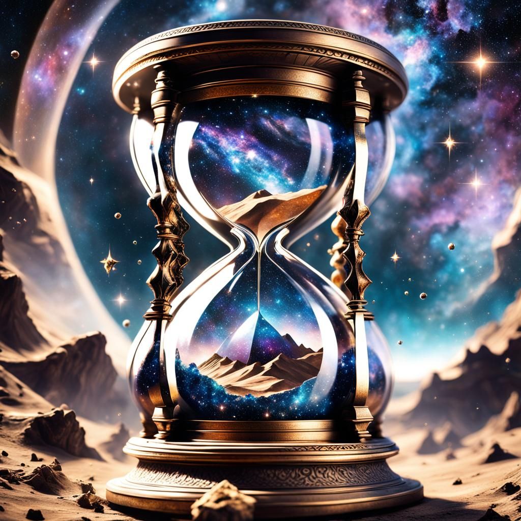 Cosmic Hourglass: Stars, Nebula, and Galaxy