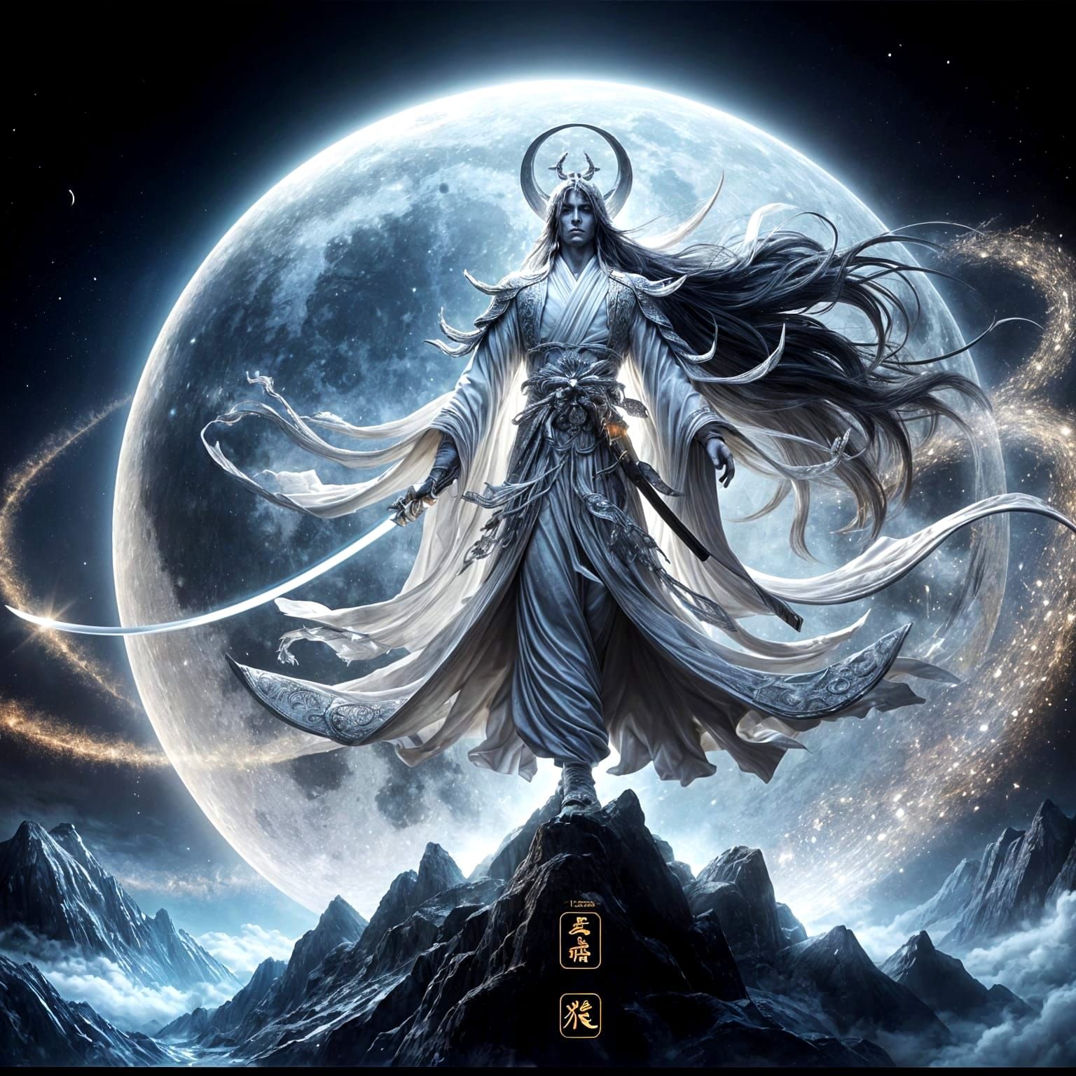 The Celestial Moon God in Radiant Glory