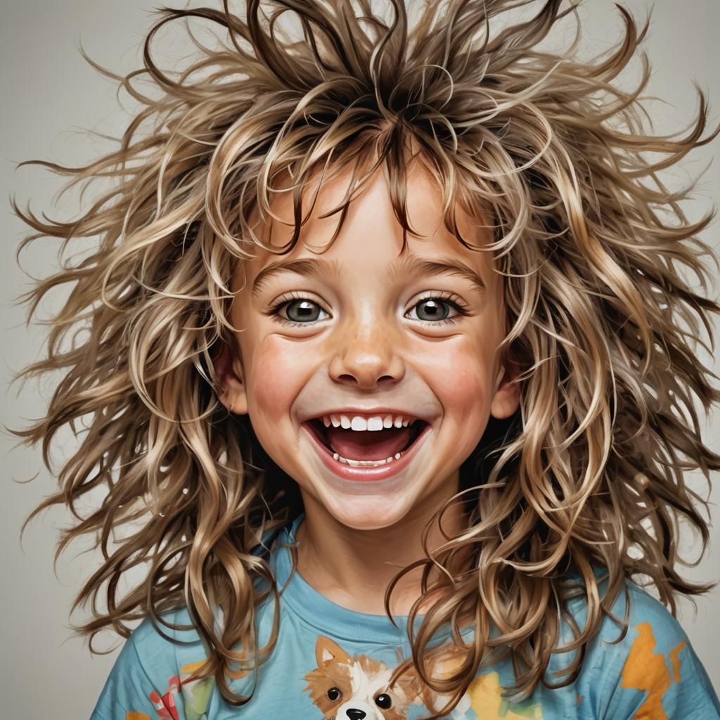 Playful Bedhead Portrait in Detailed Matte Painting