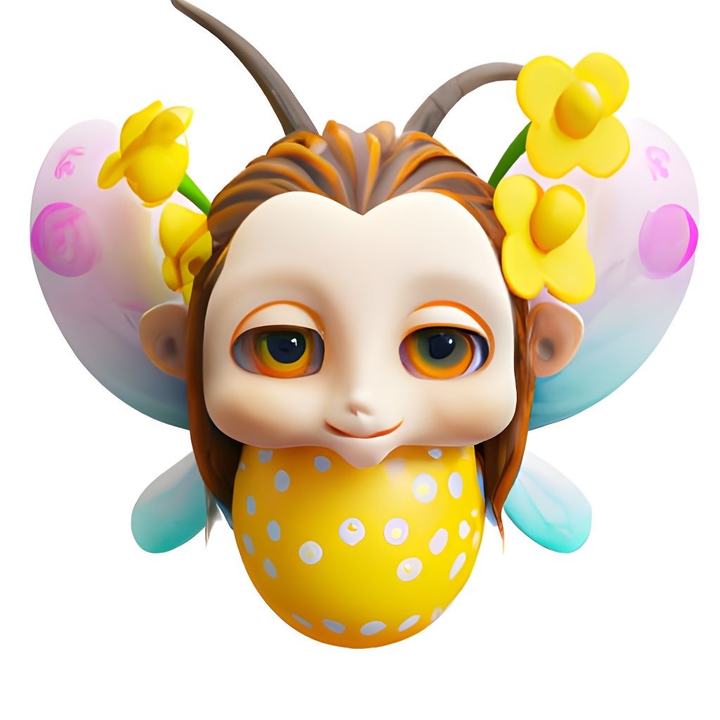 3D Easter Fairy Emoji Render
