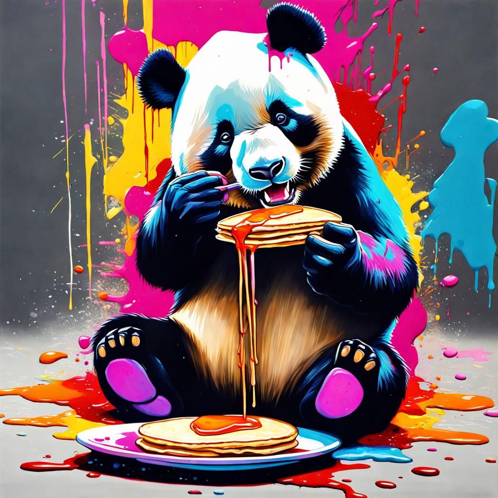 Panda Eats Pancakes: Graffiti Street Art