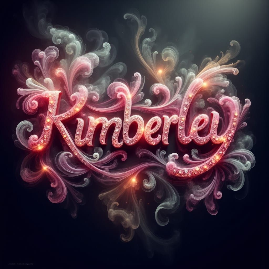 Kimberley Sign in Pink Jewels and Feathers