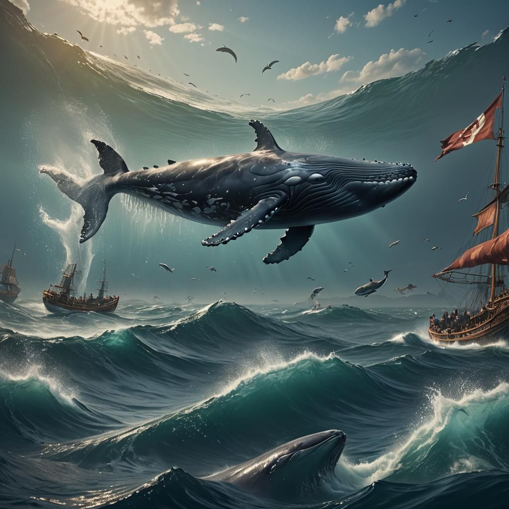 Whale Wins Ocean Race: Fantastical Matte Painting