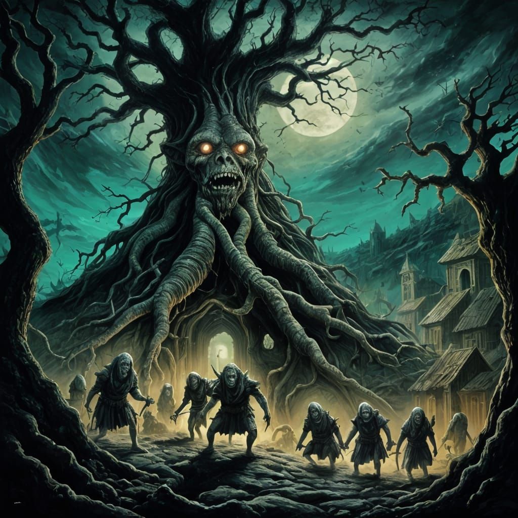 Goblins Unleashed: A Christmas Horror Scene