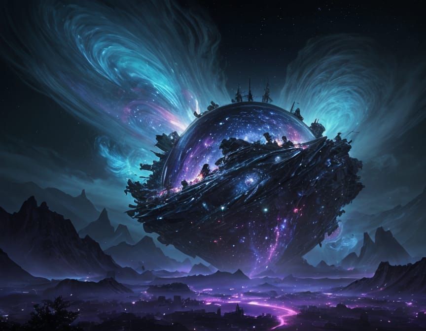 Cosmic Multiverse: Holographic Astral Illustration