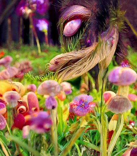 Enigmatic Creature Hiding in a Flower Meadow