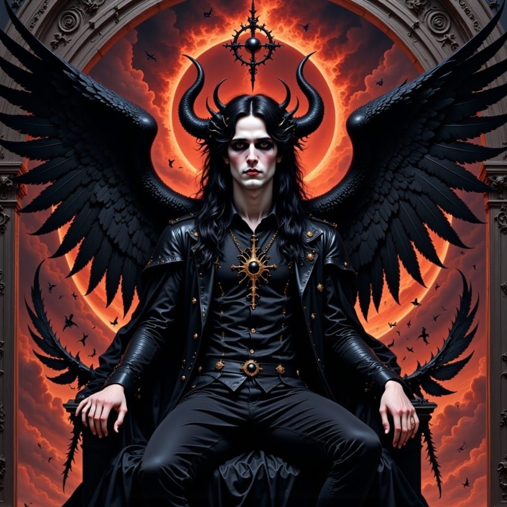 Gothic Fallen Angel Portrait in Purgatory