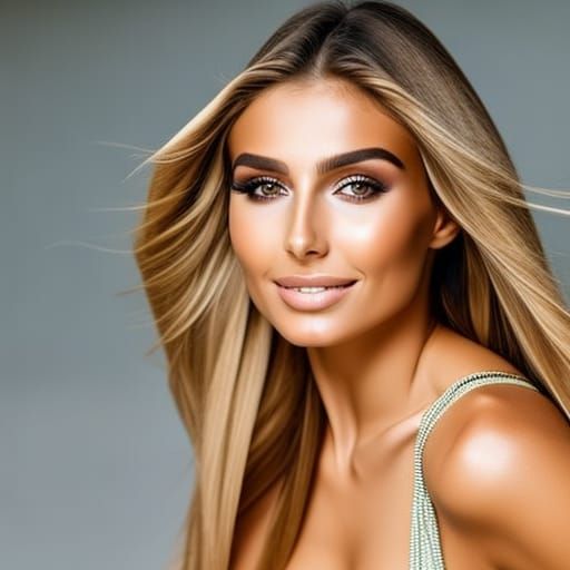 Italian Woman on Elba Island Beach: Fantasy Art