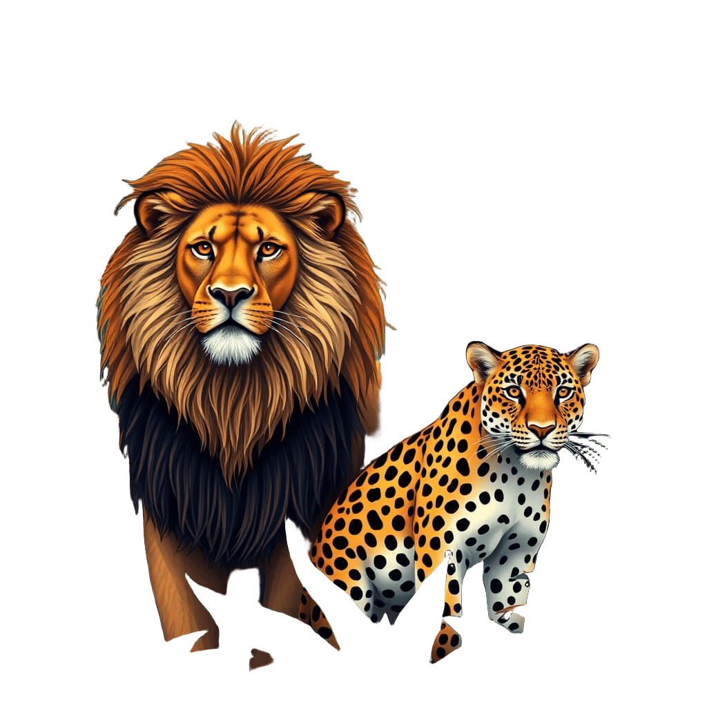 Wild Jungle Encounter in Vibrant Oil Painting Style