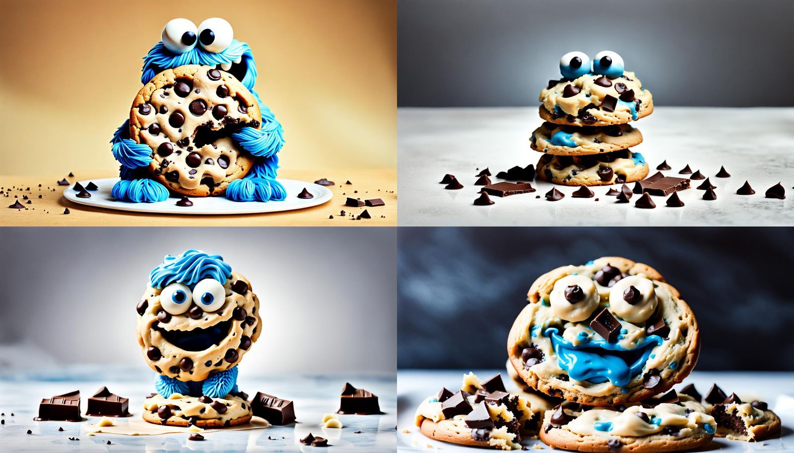 Playful Chocolate Chip Cookie Dough Monster