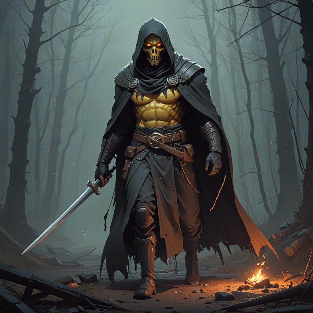 Fantasy Landscape in Grimdark Style with Dark Skies