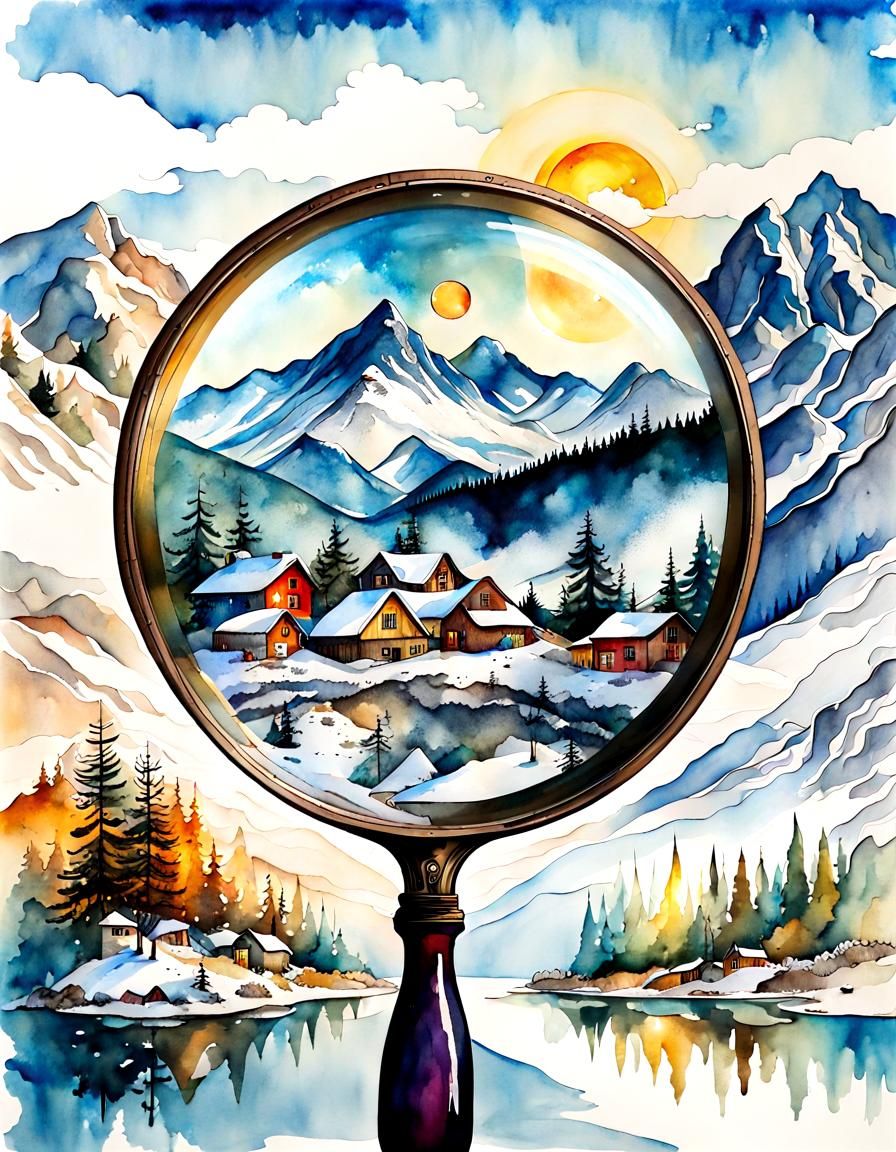 Snowy mountain village