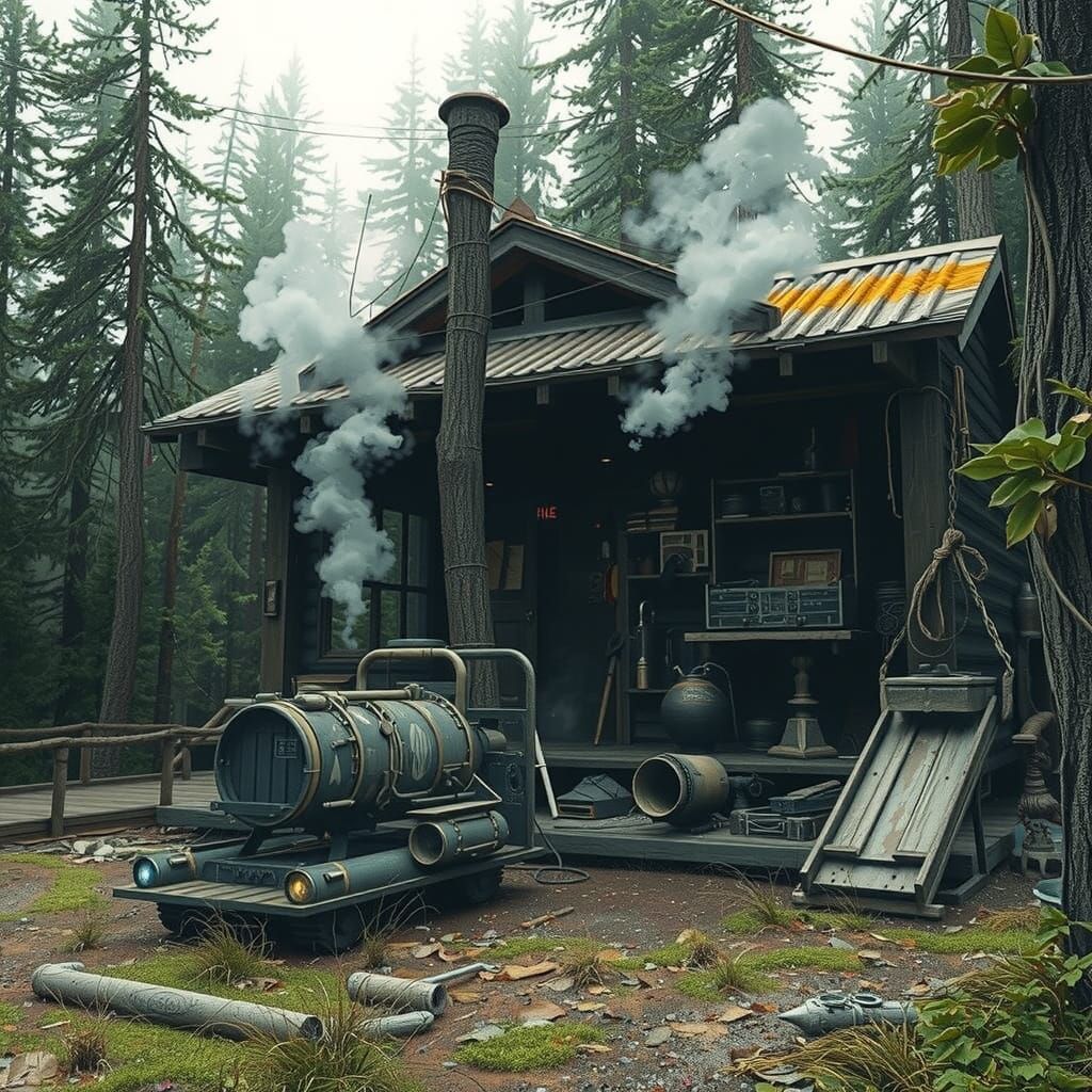 Surreal Dark Fantasy Cabin in the Heart of Nowhere
