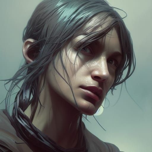 Dystopian Portrait in Hyperdetailed Digital Art Style