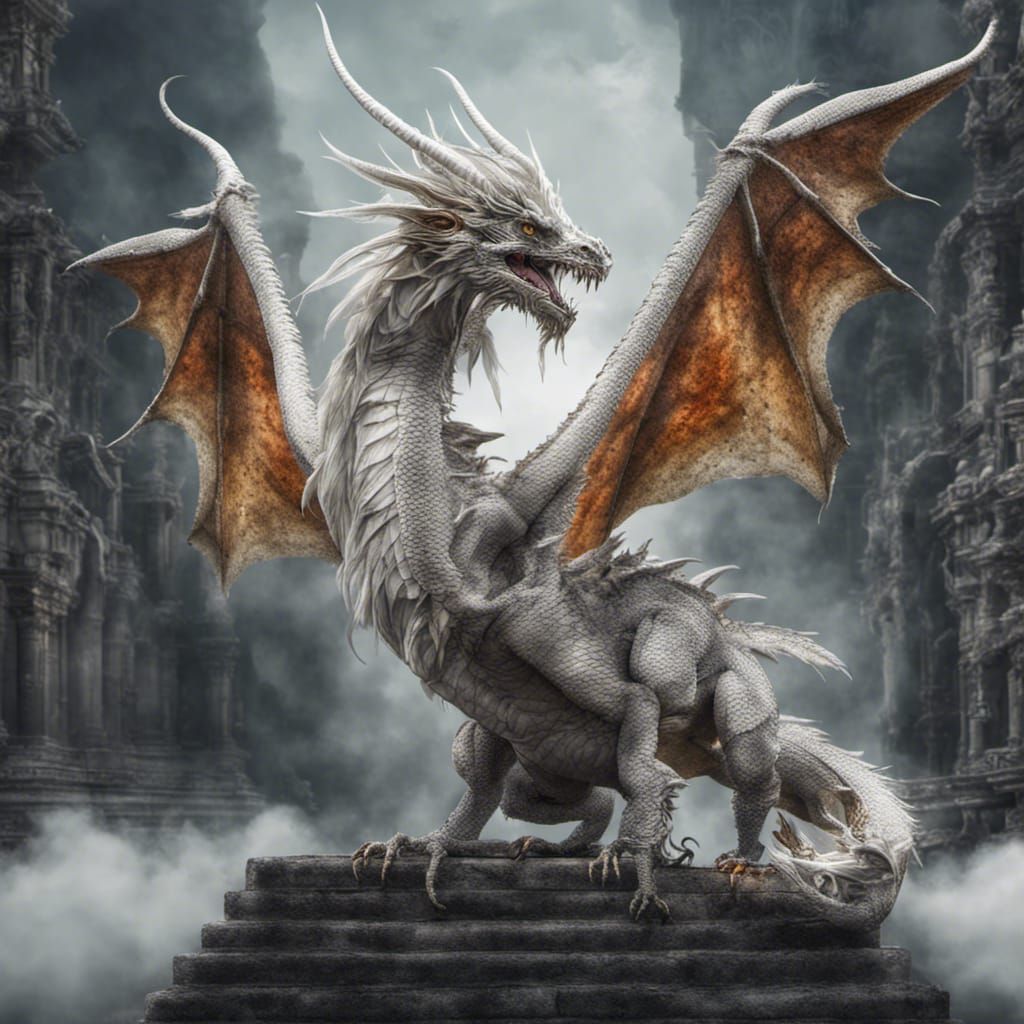 Hyperrealistic Feathered Dragon with Intricate Details