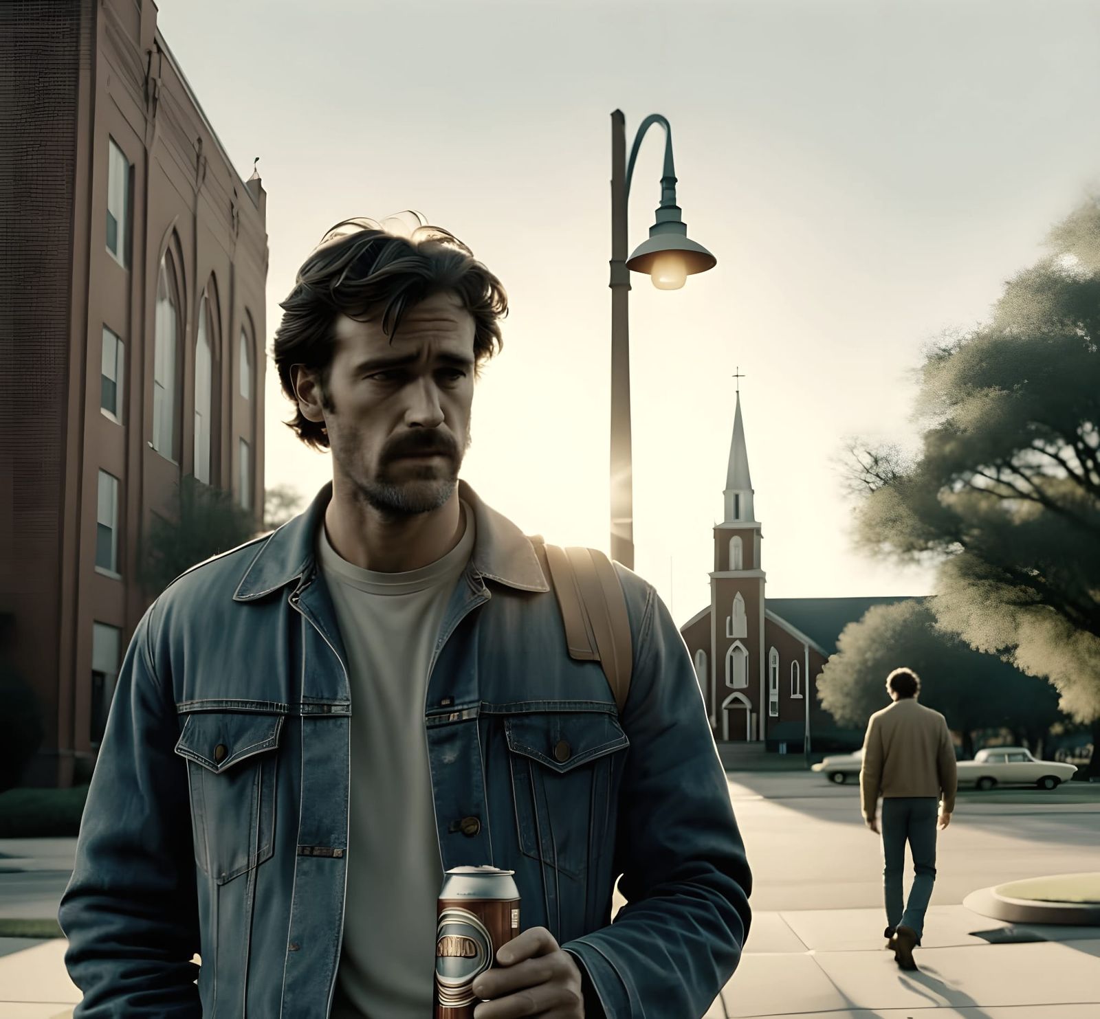 Hungover Man on a Desolate Sunday Morning