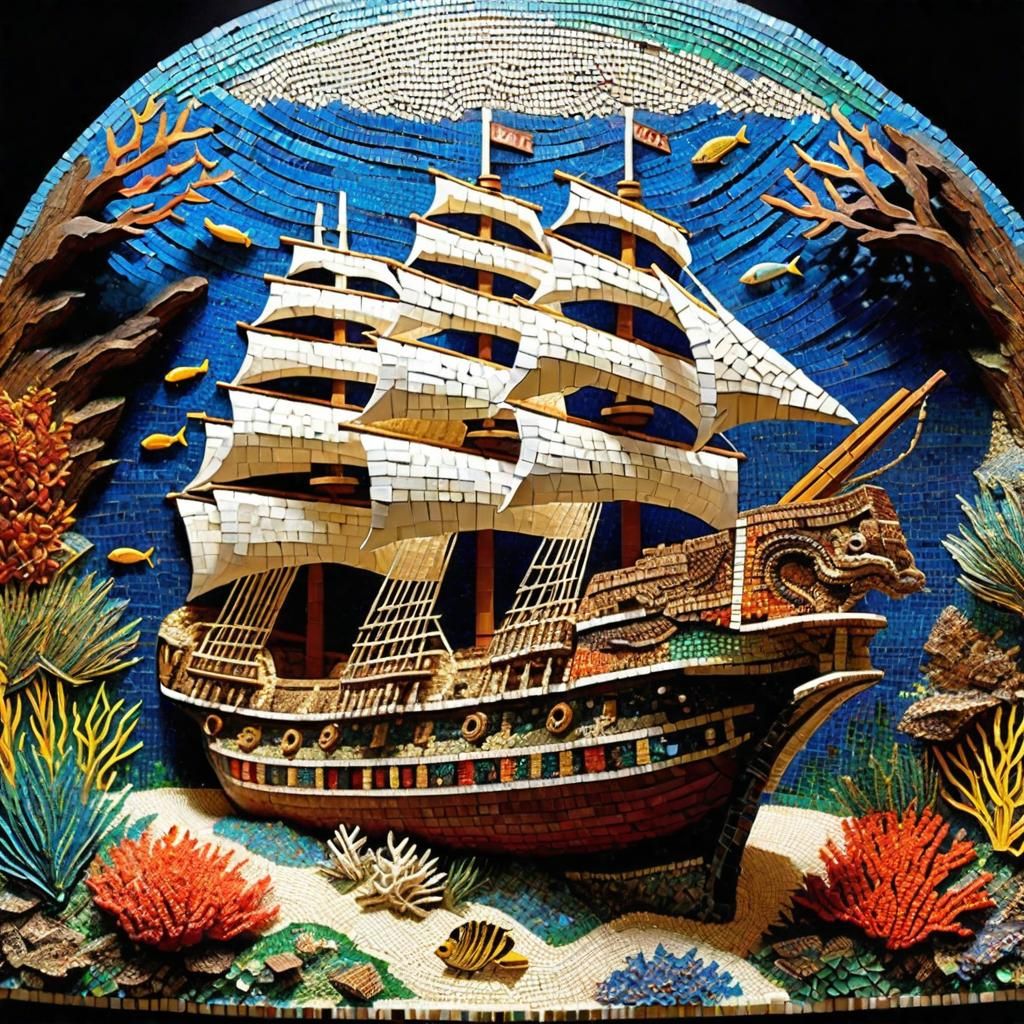 Kraken Attack on Mosaic Shipwreck