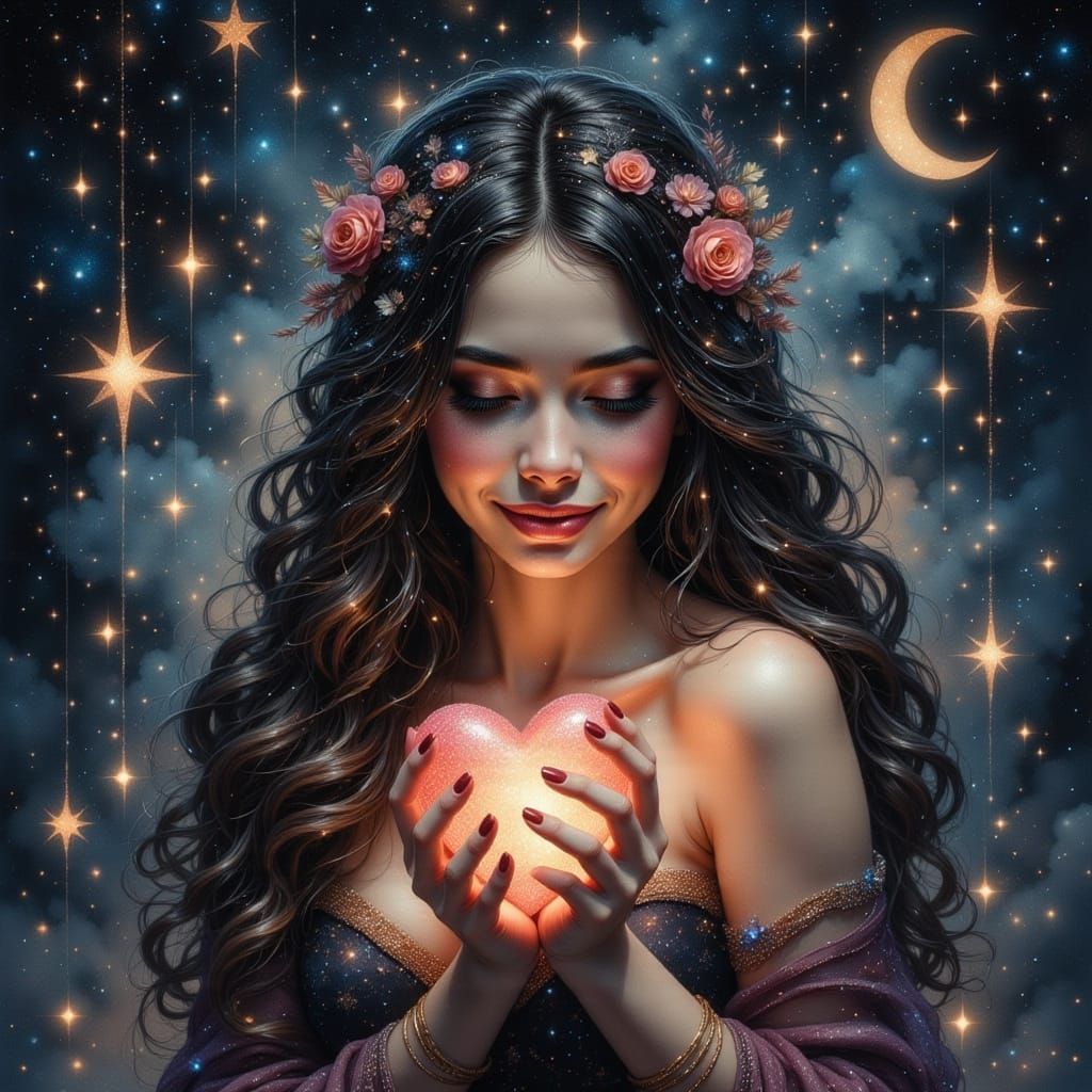 Cinematic Goddess in a Whimsical Starlight Realm